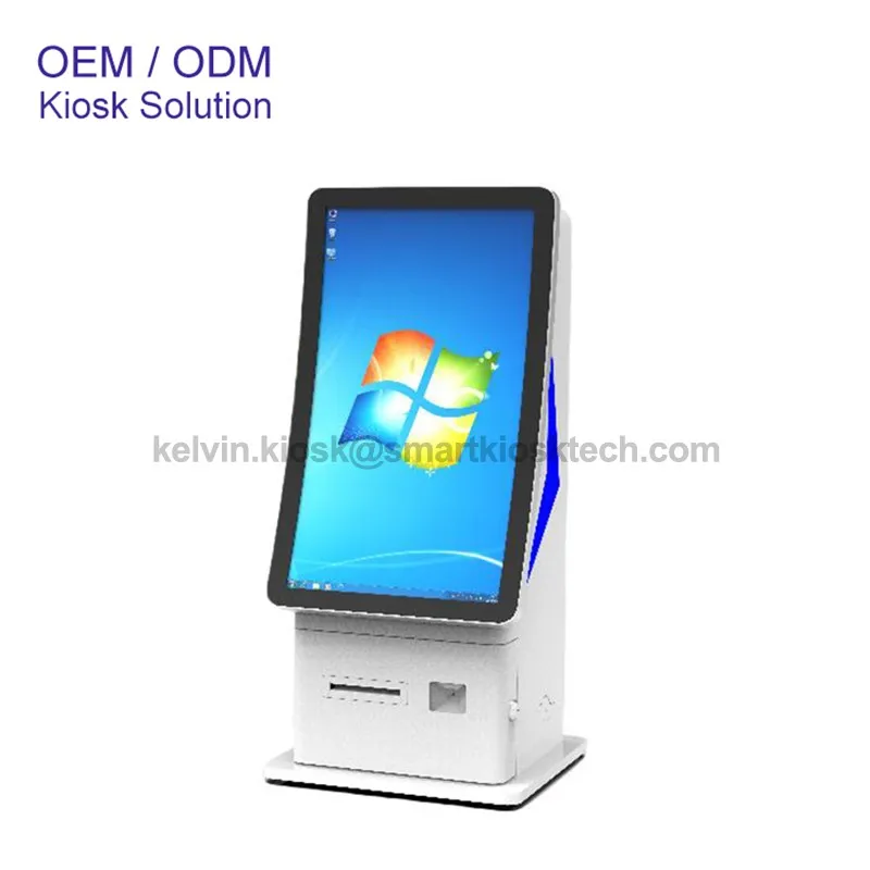 Desktop Self Check Out Payment Curved Screen Kiosk suppliers